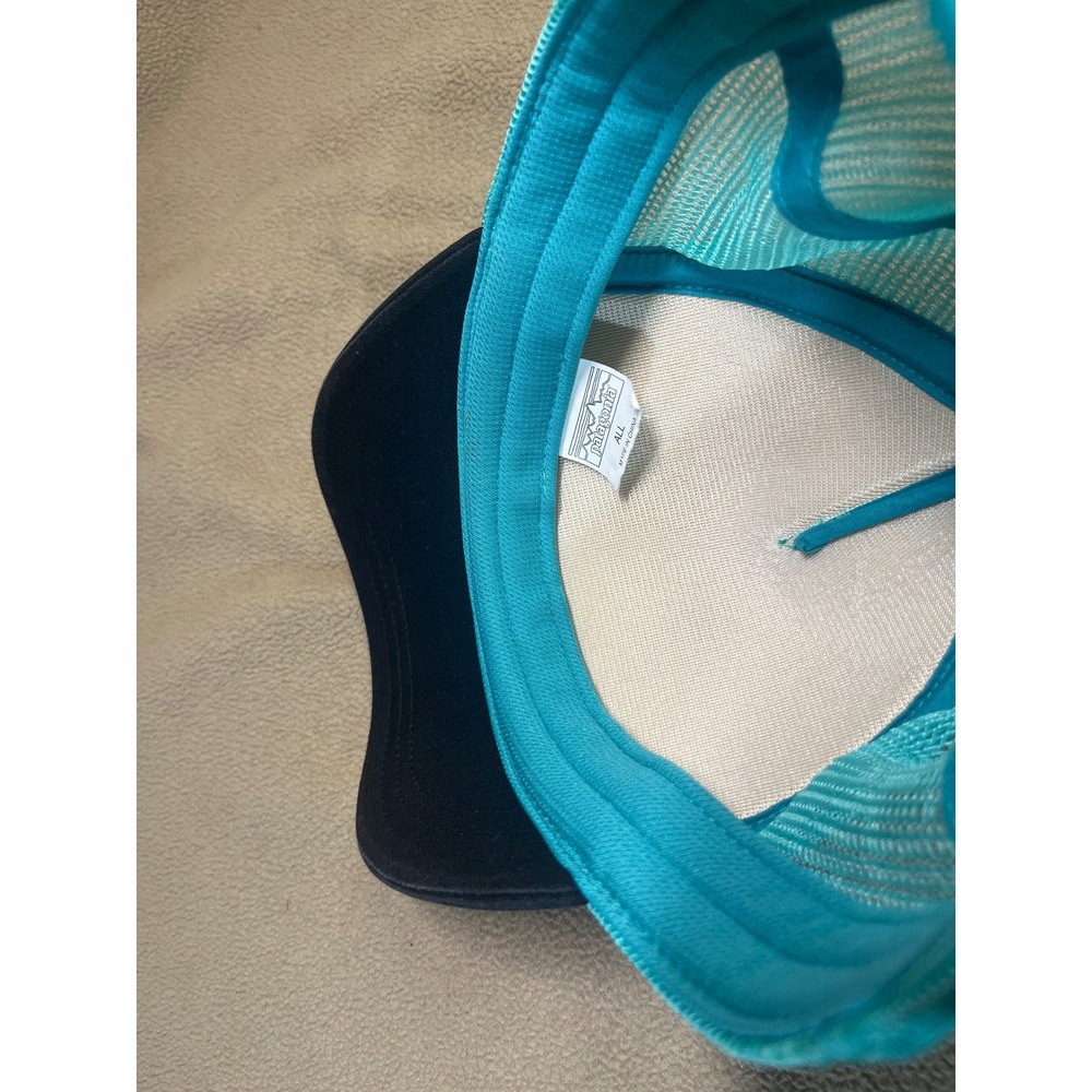 Patagonia Duckbill Trucker Hat Teal Geometric Tribal Mesh Snapback Cap ALL - Picture 9 of 11